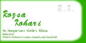 rozsa kohari business card
