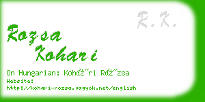 rozsa kohari business card